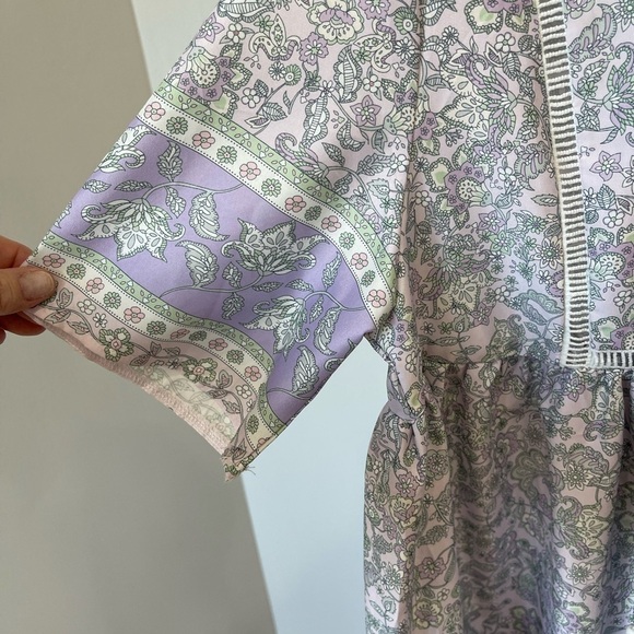 MISSLOOK Bohemian Floral V Neck Tasseled Caftan Dress Cover Up Size Large EUC - Picture 12 of 14